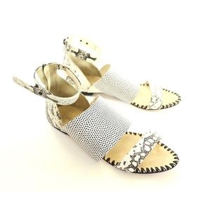 Loeffler Randall Snakeskin Flat Sandals